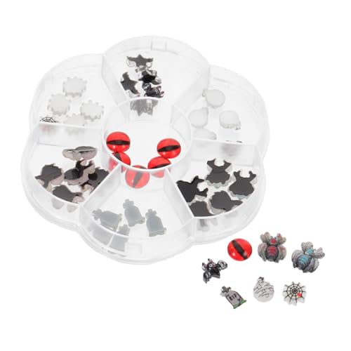 LIFKOME 1 Schachtel Halloween Nail Charms aus Stabilem Resin Mini Nail Accessories für Damen Maniküre Vielfältige Gruselige Motive Wie Geist Spinne Fledermaus DIY Nagelkunst für Party und von LIFKOME