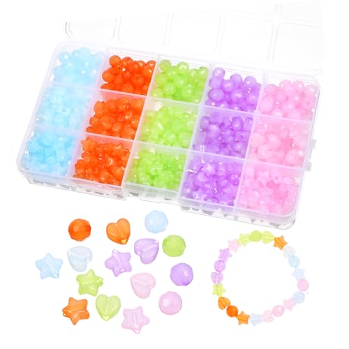 LIFKOME 1 Schachtel Schmuck Abstandsperlen mit Herz Sternform Bunte DIY Perlen für Armbänder Halsketten Basteln Glänzende Handgefertigte Schmuckperlen für Kreative Schmuckherstellung von LIFKOME