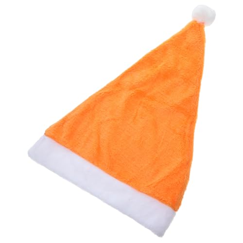 LIFKOME 1 Stück Orange Weihnachtsmannmütze Kurzhaarplüsch Santa Hut für Dekoration für Weihnachten Kostümparty und Familienfeiern von LIFKOME