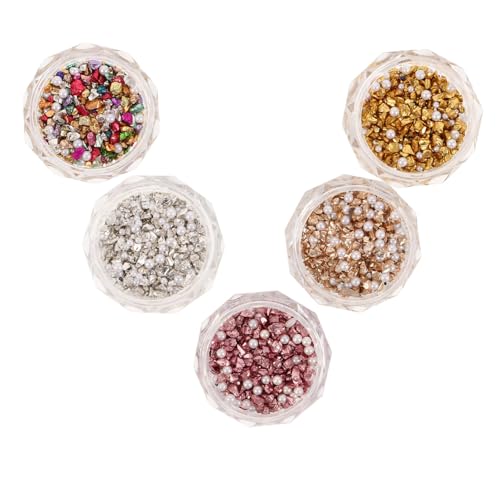 LIFKOME 10 Boxen Nageldekorationen Irreguläre Rhinestones mit Glitzer Mini Perlen Nail Art Schmuck Bunte Maniküre Accessoires für Damen DIY Nail Design von LIFKOME