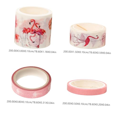 LIFKOME 10 Rollen Vintage Flamingo Washi Tape mit Stark Haftender Klebkraft Dekoratives Masking Tape für Scrapbooking DIY Basteln Geschenkverpackung Ästhetisches Farbiges Klebeband von LIFKOME