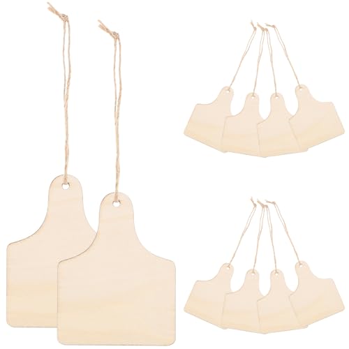 LIFKOME 10 Stk. Unbehandelte Holzschilder mit Löchern Diy Hängende Tags für Weihnachtsbaumdekoration Unlackierte Holzanhänger für Bastelprojekte Breit von LIFKOME