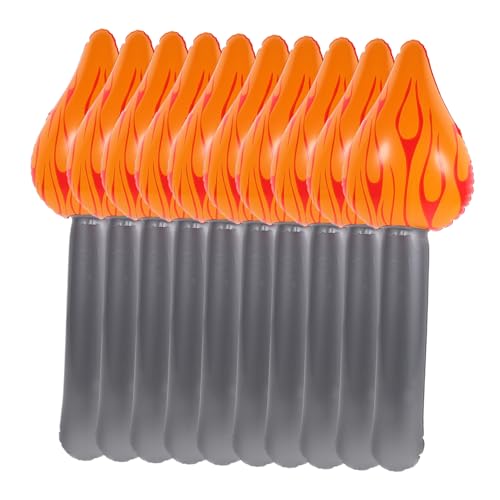 LIFKOME 10 Stück Aufblasbare Flammenbrennerballon lodern -Taschenlampe Fackel-Partygeschenke luftballons Aufblasbare Fackel für Sportspiele Fackelspielzeug PVC von LIFKOME