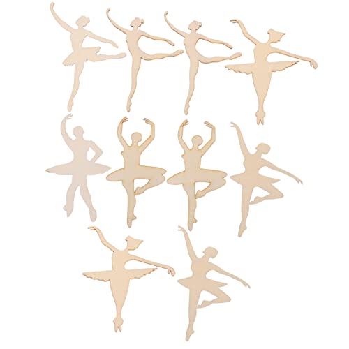 LIFKOME 10 Stück Ballett Holzschnitt DIY Holzstücke mit Kreative Bastelmaterialien für Deko und Kunstprojekte von LIFKOME