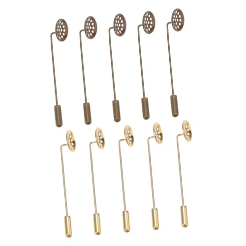 LIFKOME 10 Stück Broschen Basis aus Langlebiger Zinklegierung Runde Anstecknadel Träger für DIY Schmuck Stabile Stecknadeln zum Basteln und Verzieren von Kleidung und Accessoires von LIFKOME