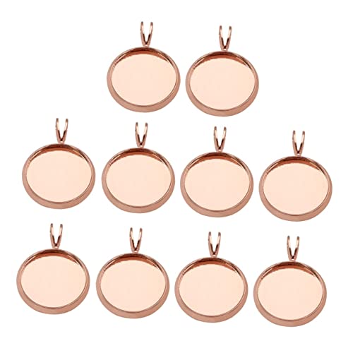 LIFKOME 10 Stück Diy Schmuck Tabletts Pendants Förmige Anhänger Kupfer für Kreative Schmuckherstellung Runde Lünette mit Innendurchmesser Roségold für Diy Bastelprojekte von LIFKOME
