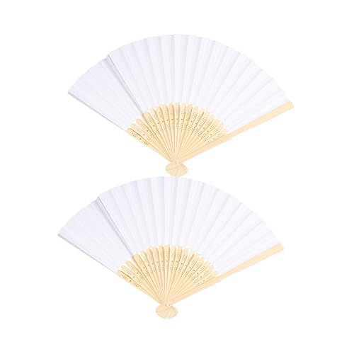 LIFKOME 10 Stück Faltbare Handfächer Weiß Leere Papierfächer für Malen DIY Bastelbedarf für Partys und Hochzeiten Chinesische Fächer von LIFKOME