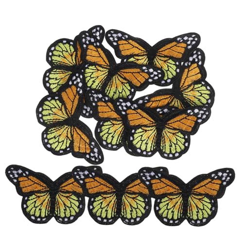 LIFKOME 10 Stück Große Schmetterling Aufnäher zum Aufbügeln und Annähen Bestickte Stoffapplikationen für Diy Kleidung Rucksäcke Jacken und Taschen Langlebige Bunte Stickerei Vielseitige von LIFKOME