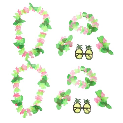 LIFKOME 10 Stück Hawaii-blumenkronen Ananas-sonnenbrillen-set Dekorationen Für Frauen Und Kinder Strandparty-zubehör von LIFKOME