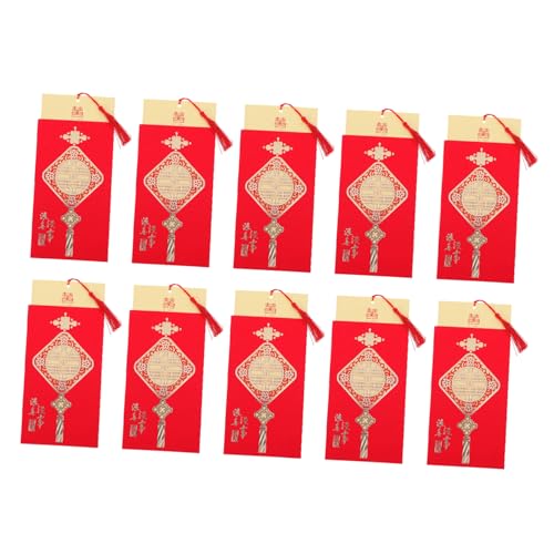 LIFKOME 10 Stück Hochzeitseinladung Brautjungfer Einladungen Braut- Karte Halter Jubiläum Doppelt Brautparty Lädt Ein Heiraten Aufdecken Verkaufsstand Band Klein Fallen Papier Rot von LIFKOME
