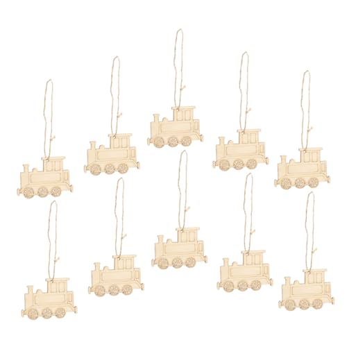 LIFKOME 10 Stück Holz Zug Anhänger Unvollendete Bastelarbeiten für DIY Holzprojekte Rustikale Holzscheiben für Kreative Dekorationen und von LIFKOME