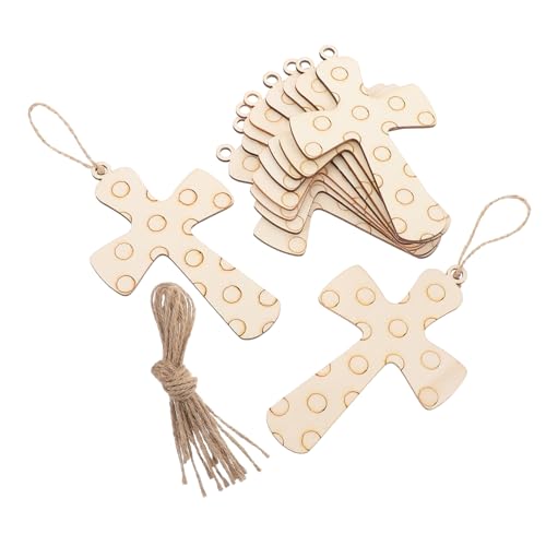 LIFKOME 10 Stück Holzkreuz DIY Basteln Kinder Blanko Holzkreuzausschnitte Kreuzförmige Holzstücke Unbemaltes Holzkreuz Zum Bemalen Taufe Tafelaufsatz von LIFKOME