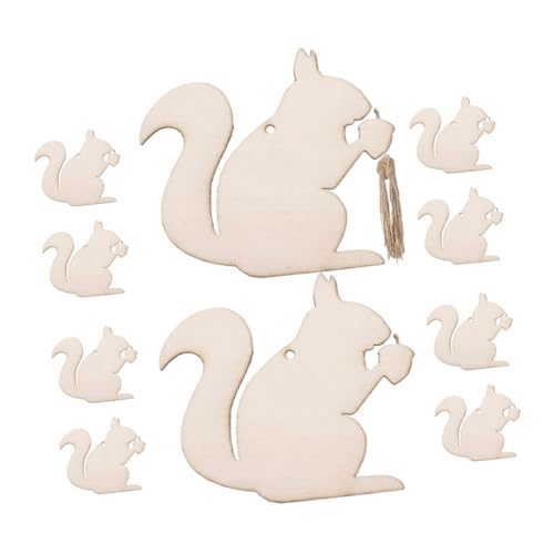 LIFKOME 10 Stück Holzspäne Weihnachtsbaumschmuck Dekorationen Ornamente holzdeko Tier hängende Holzscheibenmalerei unvollendete Thanksgiving-Holzverzierung Hanfseil Beige von LIFKOME