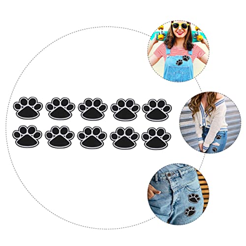 LIFKOME 10 Stück Hunde Pfoten Aufbügler Applikationen Stickerei Stoffpatches zum Aufnähen und Reparieren Selbstklebend Modisch und Hautfreundlich für Kleidung und Accessoires von LIFKOME