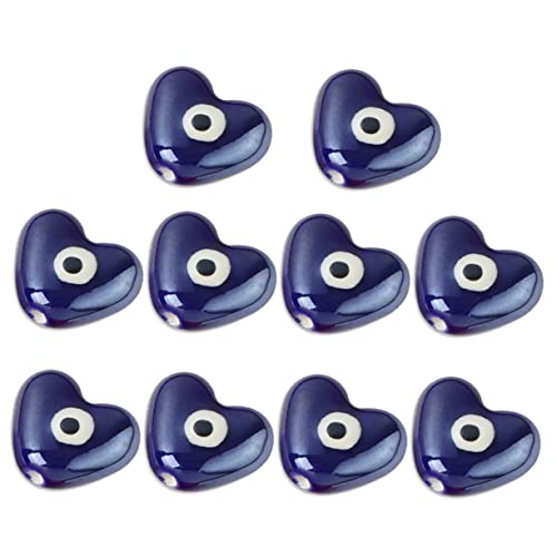 LIFKOME 10 Stück Keramische Evil Eye Perlen mit Diy Schmuckzubehör für Armbänder Ohrringe Charmante und Ansprechende Handwerksmaterialien Blau von LIFKOME