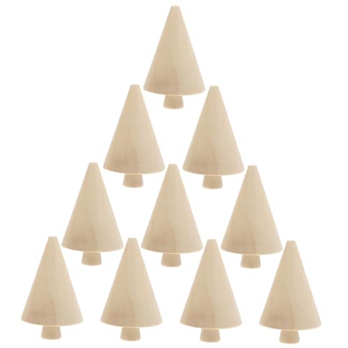 LIFKOME 10 Stück Mini Holzbäume Unlackierte DIY Miniaturbaum Dekorationen für Kreative Bastelprojekte und Wohnraumgestaltung Holzornamente für Garten und Tischdeko von LIFKOME