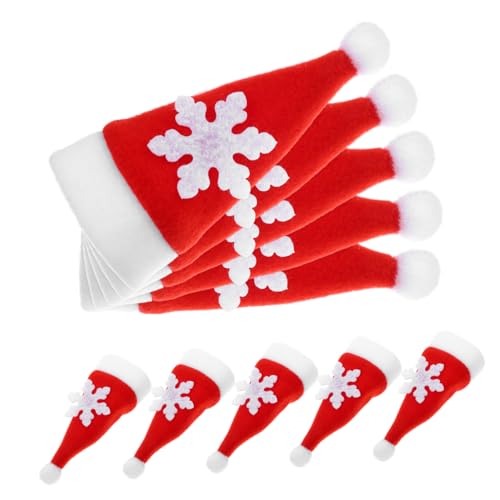 LIFKOME 10 Stück Mini-besteckhalter Mit Weihnachtsmannmütze, Weihnachtsgeschirr, Weinflaschenaufsätze LIFKOME 10 Stück Mini-besteckhalter Mit Weihnachtsmannmütze, Weihnachtsgeschirr, Weinflaschenaufsätze von LIFKOME
