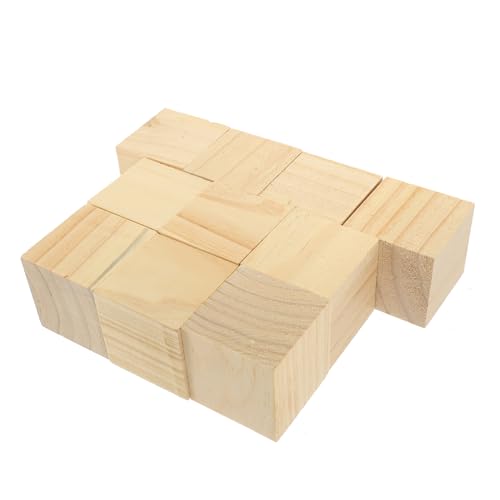 LIFKOME 10 Stück Naturholz Würfel Unbehandelte Holzblöcke für DIY Projekte Bastelarbeiten und Kreative Anwendungen für Kunstprojekte und Dekoration von LIFKOME