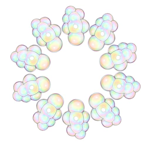 LIFKOME 10 Stück Ohrringe Basteln Halskette Blasenketten Herstellung Glockenspiel Charms Schlüssel Abstandshalter Lose Acrylperlen Löcher Ornament Mit Für Wolkenarmband von LIFKOME
