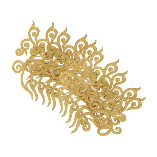 LIFKOME 10 Stück Stickerei Blumen Stickerei Flicken Mit Rückseitenkleber Goldfarbene Bestickte Applikation Goldbesatz Band Bestickte Applikation Gold Applikationen von LIFKOME