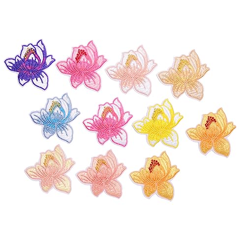 LIFKOME 10 Stück Teiliges Blumen Bügelapplikationen DIY Kleidung Flicken Bestickte Patches für Taschen Kleidung und Bastelprojekte Sicher und Hautfreundlich für Jeans Hüte und Mehr von LIFKOME