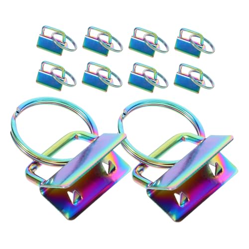 LIFKOME 10 Stück Teiliges Bunte Schlüsselanhänger Clips DIY Schlüsselband Schnallen für Taschen Zubehör Einfach zu Befestigende Schlüsselring Endklemmen für Handgelenkschlaufen und von LIFKOME