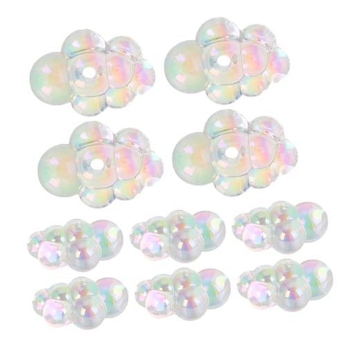 LIFKOME 10 Stück Teiliges Bunte Wolkenperlen mit Transparentem Glatte Oberfläche für Schmuckherstellung Kreative Armbänder Ohrringe Schlüsselanhänger und DIY bastelprojekte von LIFKOME