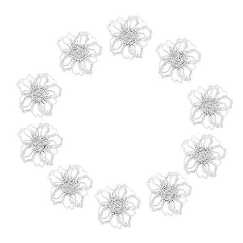 LIFKOME 10 Stück Teiliges DIY Blumen Patch Farbigem Spitzenstoff Stickereien für Kleidung Taschen und Kreative Projekte für Upcycling und Persönliche Gestaltung von LIFKOME
