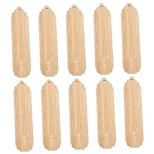 LIFKOME 10 Stück Teiliges DIY Holz Lesezeichen mit Anhängerloch Unvollendete Bambus Lesezeichen zum Bemalen Beschriften und Basteln Kreative Holz Tags für Party Deko und Geschenkideen von LIFKOME