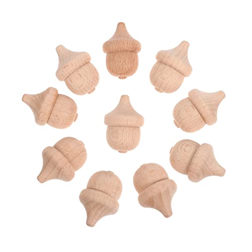 LIFKOME 10 Stück Teiliges DIY Holz nuss Unbemalt Handbemalt Holzfiguren Bastelset für Kreative Dekoration Handkoordination Holzspielzeug von LIFKOME