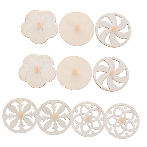 LIFKOME 10 Stück Teiliges DIY Holzspielzeug zum Bemalen Tragbare Unfertige Gyroskop spielzeuge für Jungen und Mädchen Kreatives Bastelspielzeug Feinmotorik und Familienaktivitäten von LIFKOME
