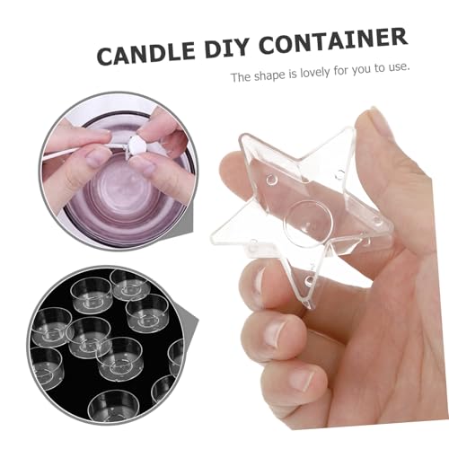LIFKOME 10 Stück Teiliges DIY Kerzenwachs Schmelzform aus Langlebigem Kunststoff Flammschutz Behälter für Kerzenherstellung Acryl Wachsgefäß in Sternform für Wohn Arbeitszimmer Dekoration von LIFKOME