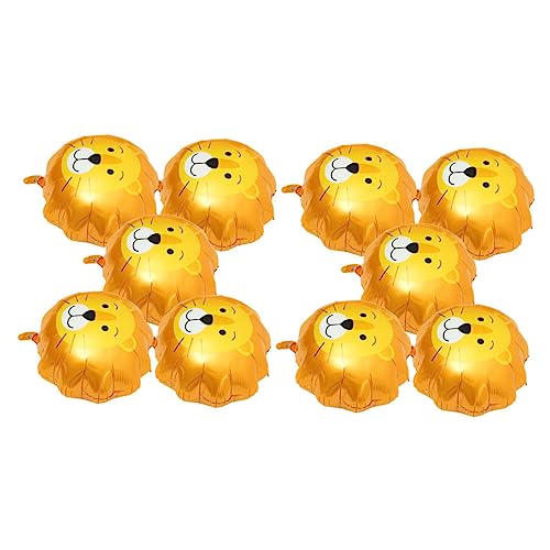 LIFKOME 10 Stück Teiliges Folien Löwenkopf Luftballons aus Aluminiumfolie Große Metallic Party Dekoration für Kindergeburtstag Lebendige Farben Detailreiche Drucke Zubehör für Mottopartys von LIFKOME