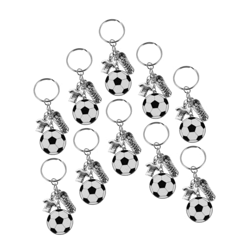 LIFKOME 10 Stück Teiliges Fußball Schlüsselanhänger aus Stabiler Legierung Langlebig und Verschleißfest Sportliche Metallanhänger für Fußballfans als Geschenk und Party-mitgebsel für von LIFKOME