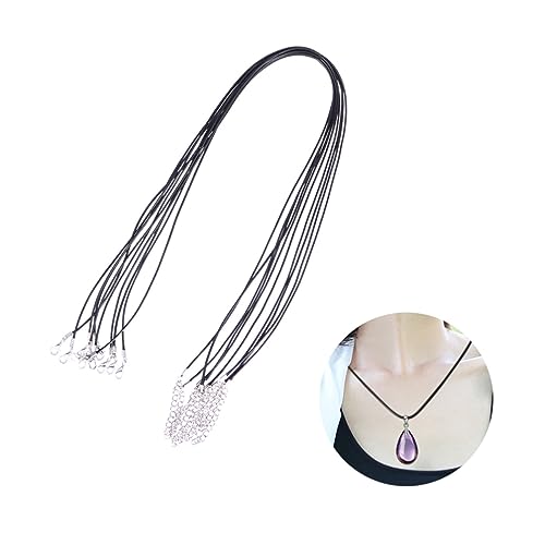 LIFKOME 10 Stück Teiliges Gewachste Dicke Schwarze Halskordel mit Karabinerverschluss Lange Anhänger Schnur für DIY Schmuckherstellung Stabile Lederimitat Kette für Armbänder und von LIFKOME
