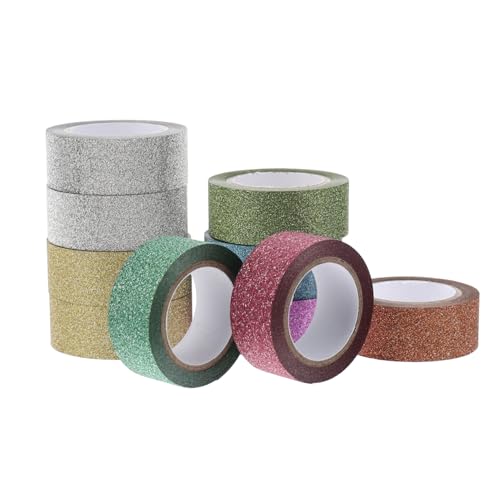 LIFKOME 10 Stück Teiliges Glitter Washi Tape Farbiges Dekoratives DIY Klebeband Leicht Klebend und Rückstandsfrei Entfernbar für Scrapbooking Basteln Karten und Geschenkdekoration LIFKOME 10 Stück Teiliges Glitter Washi Tape Farbiges Dekoratives DIY Klebeband Leicht Klebend und Rückstandsfrei Entfernbar für Scrapbooking Basteln Karten und Geschenkdekoration von LIFKOME