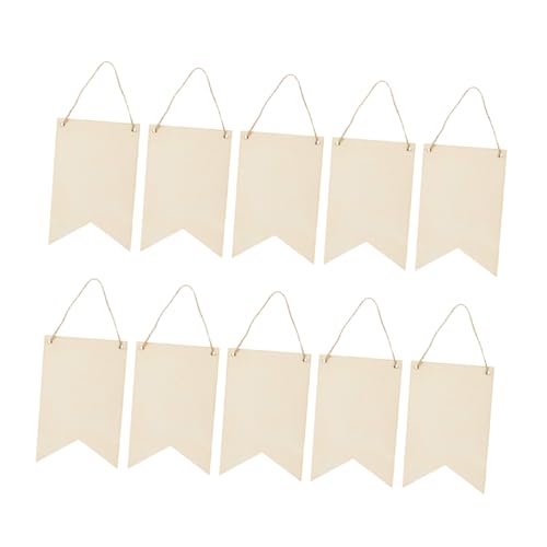 LIFKOME 10 Stück Teiliges Hängende Holzschilder Blanko aus Unbehandeltem Holz DIY Bastelholzplatten für Wanddekoration Hochzeit Garten Fenster und Türgestaltung von LIFKOME