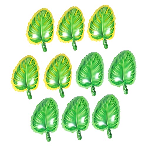 LIFKOME 10 Stück Teiliges Hawaii Monstera Luftballon Tropische Party Dekoration Gelb Grüne Ballons für Zubehör Hawaii Deko für Geburtstag und Feier von LIFKOME