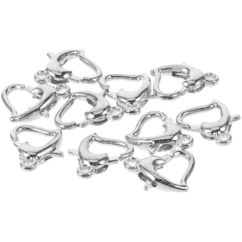 LIFKOME 10 Stück Teiliges Herz lobster karabiner aus Metall Langlebige Schmuckverbinder für DIY Halsketten Armbänder und Anhänger Vielseitige Verschlüsse für Individuelle von LIFKOME