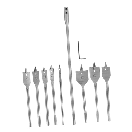 LIFKOME 10 Stück Teiliges Holzbohrer Flachbohrer mit Spitzen aus Hochkohlenstoffhaltigem Stahl Langlebig Schnelles Bohren Sauberer Schnitt für Holzarbeiten und Kunststoffbearbeitung LIFKOME 10 Stück Teiliges Holzbohrer Flachbohrer mit Spitzen aus Hochkohlenstoffhaltigem Stahl Langlebig Schnelles Bohren Sauberer Schnitt für Holzarbeiten und Kunststoffbearbeitung von LIFKOME