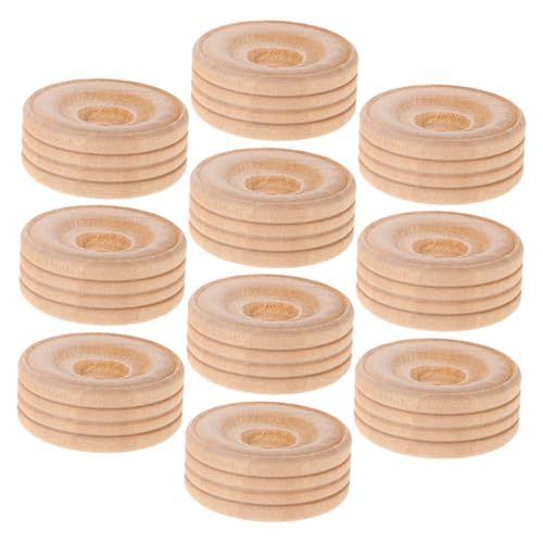 LIFKOME 10 Stück Teiliges Kleine Holzräder für DIY Modellautos Bastelzubehör Holzspielzeug Räder zum Basteln von Kreativität und Feinmotorik von LIFKOME