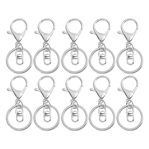 LIFKOME 10 Stück Teiliges Lobster Clasps Schlüsselanhänger Drehbare Karabiner für DIY Schlüsselketten und Kleine Accessoires Sicher und Langlebig Leicht zu Tragen von LIFKOME