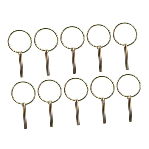 LIFKOME 10 Stück Teiliges Lynch Pins mit Ring Verzinkte Heavy duty Anhängerkupplungssicherungsstifte aus Gehärtetem Stahl Korrosionsbeständig Geeignet für Traktoren Anhänger Mäher und von LIFKOME