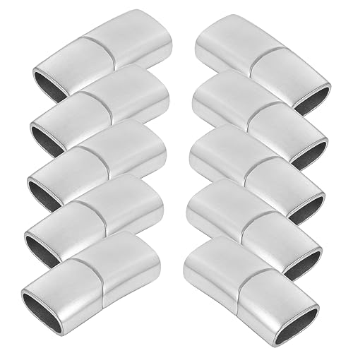 LIFKOME 10 Stück Teiliges Magnetische Schmuckverschlüsse Flach Rechteckig DIY Verschluss für Armbänder und Halsketten Einfache Handhabung Geeignet für Leder und Kettenbänder von LIFKOME