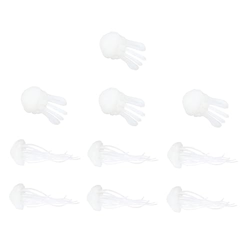 LIFKOME 10 Stück Teiliges Mini Jellyfish Epoxidharz Füllmaterial für DIY Dekoration Handgemachte Quallenornamente für Schlüsselanhänger Handgelenk und Handy Dekorationen von LIFKOME