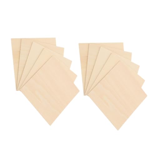 LIFKOME 10 Stück Teiliges Naturbelassene Lindenholzplatten Unbemalt Glatt Poliert für Bastelarbeiten DIY Holzscheiben für Modellbau Holzverbrennung und Kreative Handwerksprojekte von LIFKOME