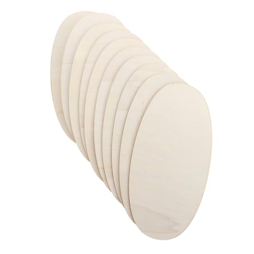 LIFKOME 10 Stück Teiliges Ovale Holzscheiben Naturbelassen Unvollendete Baumscheiben zum Basteln DIY Holzpendants für Gravur Brandmalerei und Kreative Dekoration von LIFKOME