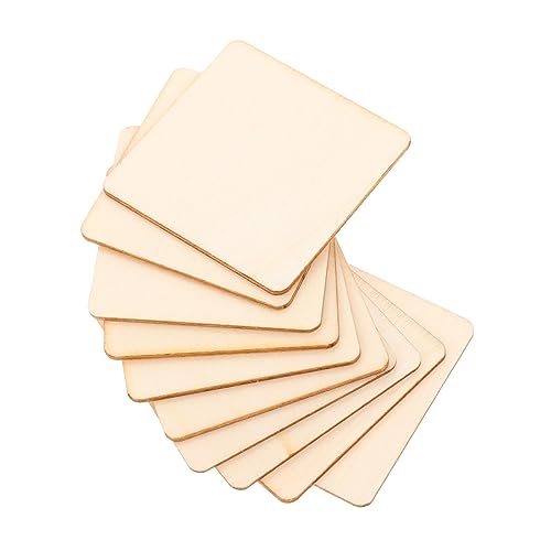 LIFKOME 10 Stück Teiliges Quadratische Holzscheiben Naturbelassene Holzstücke zum Basteln Blanko Holzplatten für DIY Malen Dekoration Türkranz Kreative Handarbeiten von LIFKOME