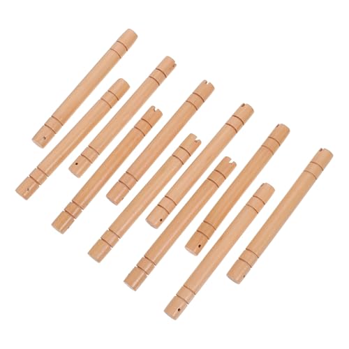LIFKOME 10 Stück Teiliges Runde Chinesische Holzfächergriffe mit Natürlicher Holzmaserung Ergonomisch Geformt für Diy-fächer Herstellung und Traditionelle Hanfu Accessoires von LIFKOME