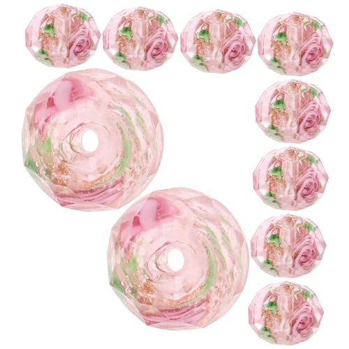 LIFKOME 10 Stück Teiliges Runde Glasperlen Langlebige und Facettierte Lose Schmuckperlen Geeignet zum Auffädeln und Basteln von DIY Armbändern Ketten und Dekorationen von LIFKOME